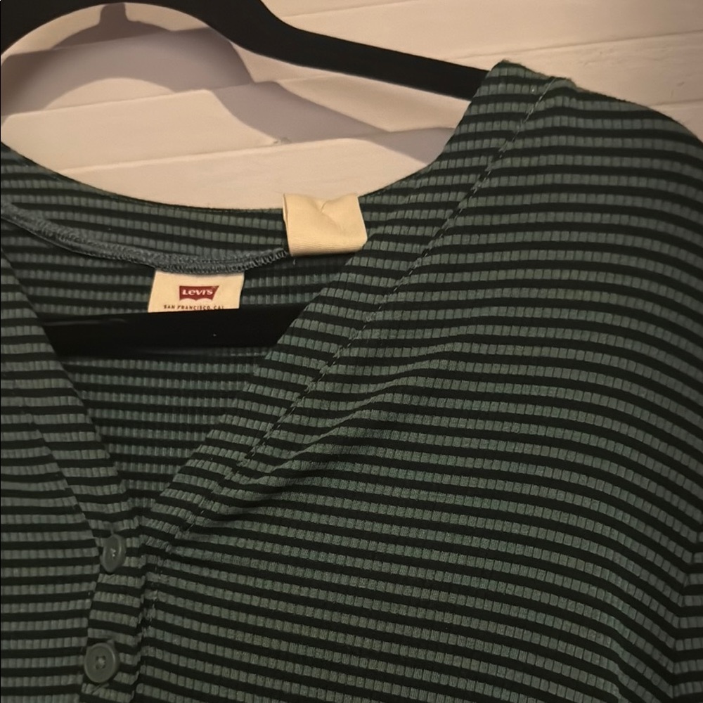 Levi's Green Striped Women's Top